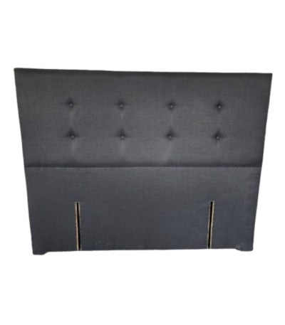 button fabric headboard black