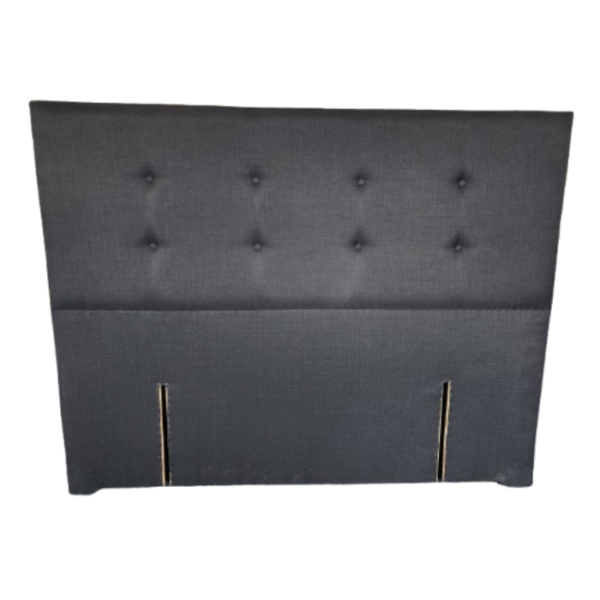 button fabric headboard black