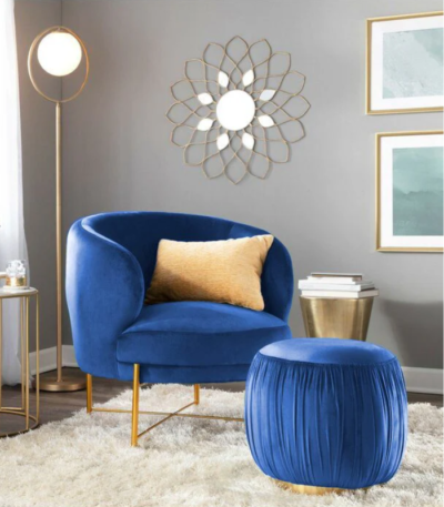 navy blue armchair