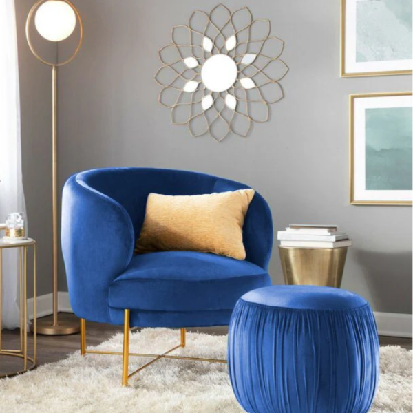 navy blue armchair