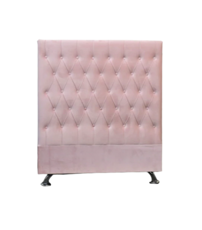 Velvet button headboard pink