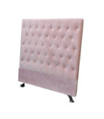 Velvet button headboard pink