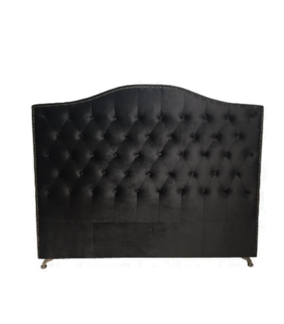 black velvet button headboard